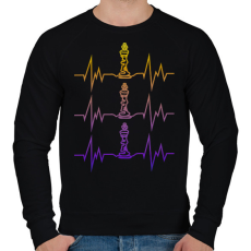 PRINTFASHION Sakkos szívverés - Férfi pulóver - Fekete
