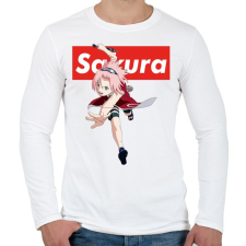 PRINTFASHION Sakura Haruno - Férfi hosszú ujjú póló - Fehér férfi póló