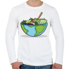 PRINTFASHION Saláta Föld - Férfi hosszú ujjú póló - Fehér