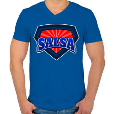 PRINTFASHION SALSA - Férfi V-nyakú póló - Királykék férfi póló