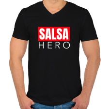 PRINTFASHION SALSA HERO - Férfi V-nyakú póló - Fekete férfi póló