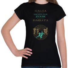 PRINTFASHION Salsa Zouk Bachata dancer S0206 green-gold - Női póló - Fekete női póló