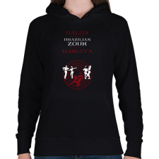 PRINTFASHION Salsa Zouk Bachata dancer S0214 red-white - Női kapucnis pulóver - Fekete női pulóver, kardigán