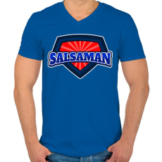 PRINTFASHION SALSAMAN - Férfi V-nyakú póló - Királykék