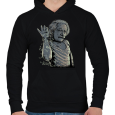 PRINTFASHION Salt Bae Einstein - Férfi kapucnis pulóver - Fekete