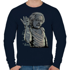 PRINTFASHION Salt Bae Einstein - Férfi pulóver - Sötétkék férfi pulóver, kardigán