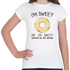 PRINTFASHION Salty and Sweet - sweet - Női póló - Fehér női póló