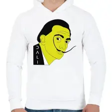 PRINTFASHION Salvador Dalí - Sárga - Férfi kapucnis pulóver - Fehér férfi pulóver, kardigán
