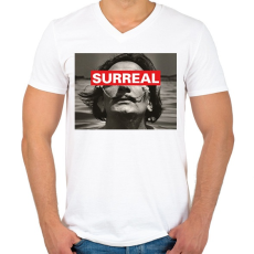 PRINTFASHION Salvador Dalí - Surreal - Férfi V-nyakú póló - Fehér