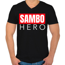 PRINTFASHION SAMBO HERO - Férfi V-nyakú póló - Fekete férfi póló