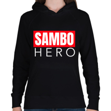 PRINTFASHION SAMBO HERO - Női kapucnis pulóver - Fekete