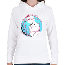 PRINTFASHION Samoyed, szamojéd - Női kapucnis pulóver - Fehér női pulóver, kardigán