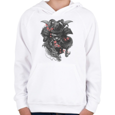 PRINTFASHION Samurai - dragon fantasy - Gyerek kapucnis pulóver - Fehér