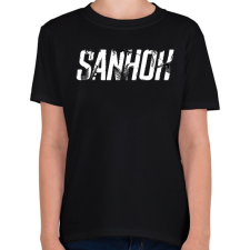 PRINTFASHION Sanhok - Fehér felirat - PUBG - Gyerek póló - Fekete gyerek póló
