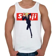 PRINTFASHION Sanji - Férfi atléta - Fehér atléta, trikó