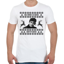 PRINTFASHION Santa Bond - The Office - Férfi póló - Fehér férfi póló