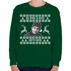 PRINTFASHION Santa Bond - The Office (White) - Gyerek pulóver - Sötétzöld