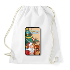PRINTFASHION Santa Claus - Selfie - Sportzsák, Tornazsák - Fehér tornazsák