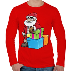 PRINTFASHION Santa - Férfi hosszú ujjú póló - Piros