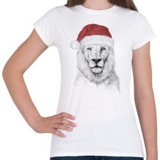 PRINTFASHION Santa lion - Női póló - Fehér női póló