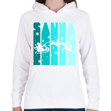 PRINTFASHION Santa - Női kapucnis pulóver - Fehér női pulóver, kardigán