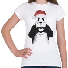 PRINTFASHION Santa panda - Női póló - Fehér női póló