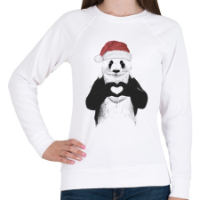 PRINTFASHION Santa panda - Női pulóver - Fehér női pulóver, kardigán