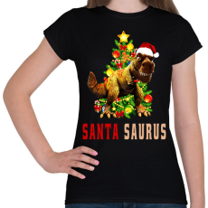 PRINTFASHION santa saurus - Női póló - Fekete