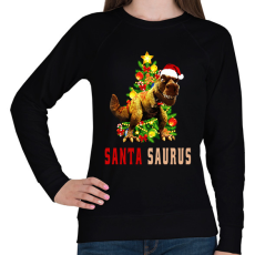 PRINTFASHION santa saurus - Női pulóver - Fekete