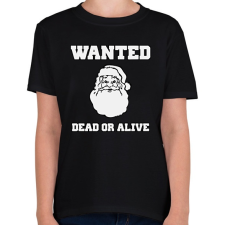 PRINTFASHION Santa Wanted - Gyerek póló - Fekete gyerek póló