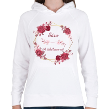 PRINTFASHION Sára - Női kapucnis pulóver - Fehér női pulóver, kardigán