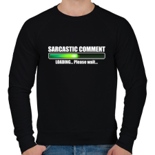 PRINTFASHION Sarcastic Comment Loading... Please Wait... - Férfi pulóver - Fekete férfi pulóver, kardigán