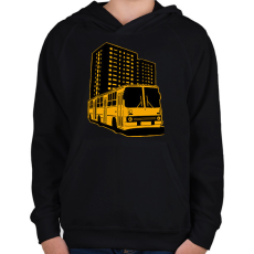 PRINTFASHION Sárga busz - Gyerek kapucnis pulóver - Fekete