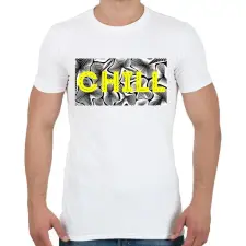 PRINTFASHION Sárga CHILL - Férfi póló - Fehér férfi póló