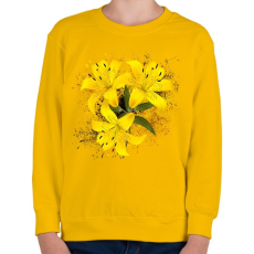 PRINTFASHION sárga lilom - Gyerek pulóver - Sárga