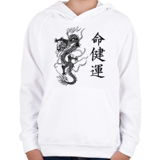 PRINTFASHION Sárkány 1 - Gyerek kapucnis pulóver - Fehér