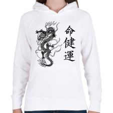 PRINTFASHION Sárkány 1 - Női kapucnis pulóver - Fehér női pulóver, kardigán