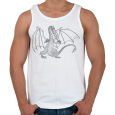 PRINTFASHION Sárkány  - Férfi atléta - Fehér