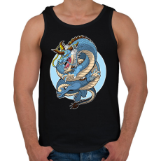 PRINTFASHION Sárkány  - Férfi atléta - Fekete