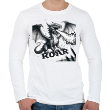 PRINTFASHION Sárkány - Férfi hosszú ujjú póló - Fehér férfi póló