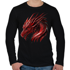 PRINTFASHION Sárkány - Férfi hosszú ujjú póló - Fekete férfi póló