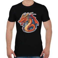 PRINTFASHION Sárkány  - Férfi póló - Fekete