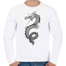 PRINTFASHION sárkány - Férfi pulóver - Fehér férfi pulóver, kardigán