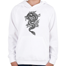 PRINTFASHION Sárkány  - Gyerek kapucnis pulóver - Fehér