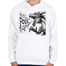 PRINTFASHION Sárkány - Gyerek kapucnis pulóver - Fehér
