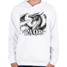 PRINTFASHION Sárkány - Gyerek kapucnis pulóver - Fehér