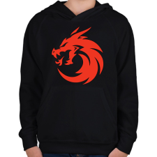 PRINTFASHION sárkány  - Gyerek kapucnis pulóver - Fekete gyerek pulóver, kardigán