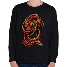 PRINTFASHION Sárkány  - Gyerek pulóver - Fekete