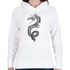 PRINTFASHION sárkány - Női kapucnis pulóver - Fehér női pulóver, kardigán