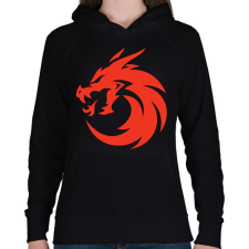 PRINTFASHION sárkány  - Női kapucnis pulóver - Fekete női pulóver, kardigán